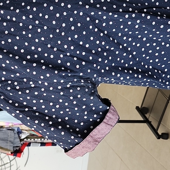 Navy blue/burgundy short sleeve  dress shirt - Picture 3 of 4